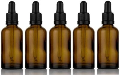 Amber Glass Bottle with Glass Pipette | Tamper Evident | Eye Dropper 50ml