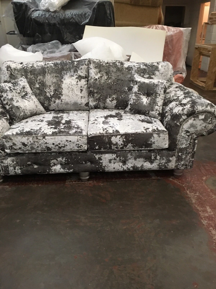 NEW YORK LUSTRO FLINT GREY 3 2 SEATER SOFAS