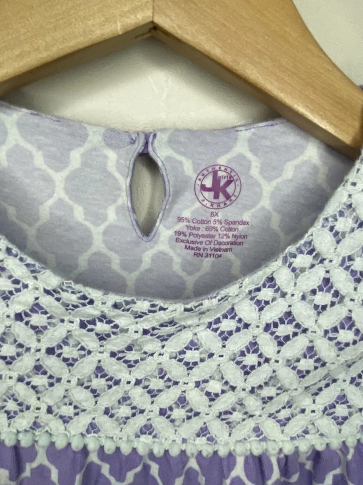 Camisa niña talla pequeña 6x J blusa caqui lila púrpura Foto 3 de 4