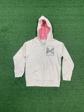 Disney Junior Girl's Minnie Mouse Character Full Zip Hooded Jacket White/Pink
