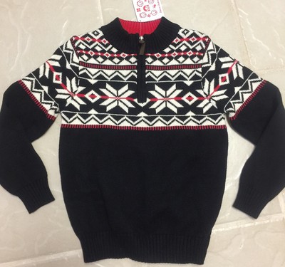 Hanna Andersson Let It Snow Sweater Black Nordic Cotton sz 120 (6-8yr)
