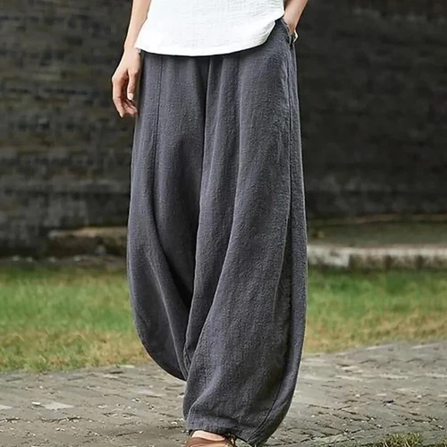 Linen wide-leg trousers for women - Picture 2 of 39
