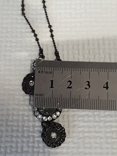Pilgrim Gun Metal Tone Crystal Necklace - Picture 8 of 10