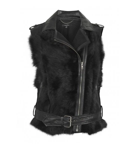 Chaleco Chaqueta Moto Muubaa Toscana Piel de Oveja Cuero Piel de Oveja Cremallera EE. UU. 2 XS S Foto 4 de 4