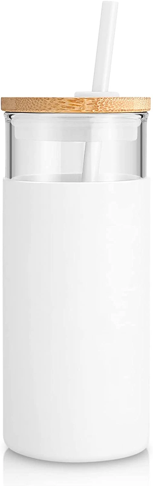 20 Oz Glass Tumbler with Lid and Straw  Reusable Iced Coffee Cup with Silicone S