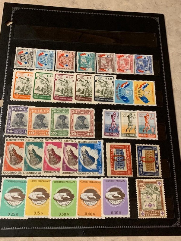 Paraguay Postage Lot All Different Approx 34 Stamps Mint Hinged SKU#34920