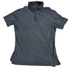Lululemon Mens M/L Dark Gray Evolution Short Sleeve Active Casual Polo Shirt
