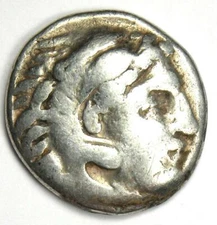 Ancient Alexander the Great AR Drachm Silver Coin 323 BC - Fine / VF Condition