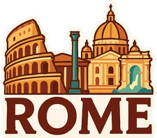 Rome Sticker Decal Vinyl Die-Cut City Skyline Landmark Design