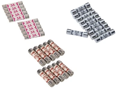 247BID 10 REPLACEMENT POWER PLUG FUSES HOUSEHOLD FUSE SET 240V AC - choose 3A, 5A, 13A