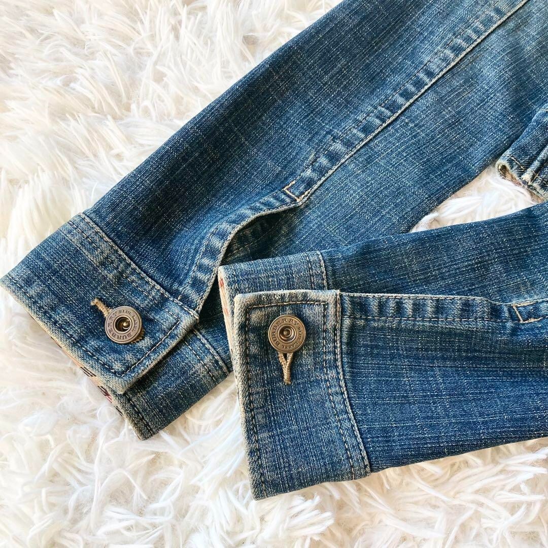 Burberry Blue Label Denim Jacket horse logo nova check Women size