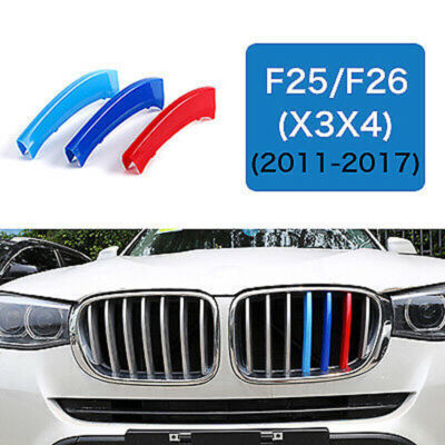 Front Grille Grill Cover Strips Clip Trim For BMW X3 F25 Accessory