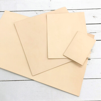 Natural Veg Tan Leather Sheets Precut Cowhide Tooling Stamping Carving