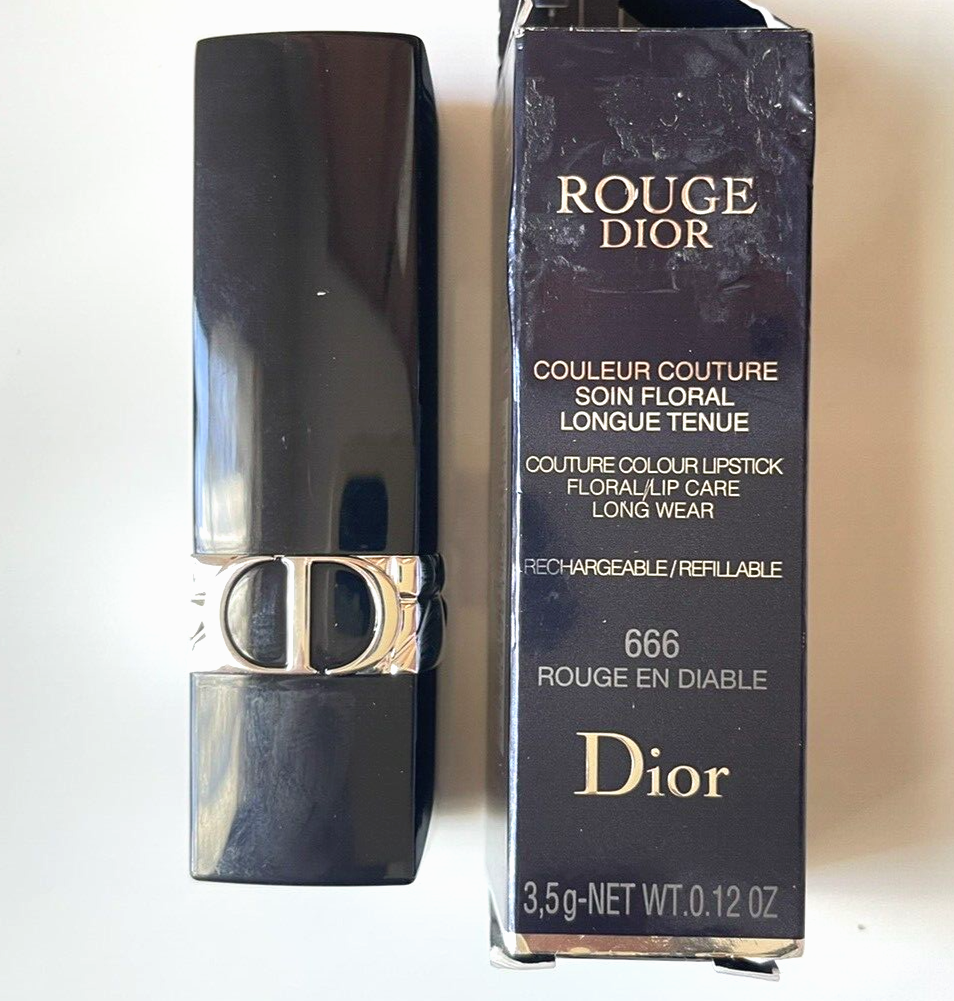Dior Lipstick Rouge Dior Refillable Lipstick #666 Rouge En Diable