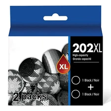 2PK For Epson 202XL BK Ink Cartridges for Workforce WF-2860 Expression XP-5100