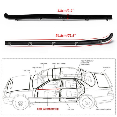 Weatherstrip Glass Window Run Channel Fit 1980-1997 F150 Bronco F250 F350 F450 - Picture 3 of 8