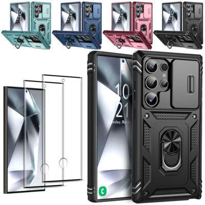 For Samsung Galaxy S24+ S24 Ultra Case Slide Camera Lens Cover Screen Protector