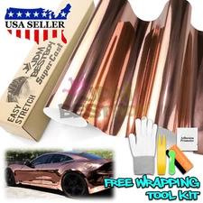 Supercast Chrome Rose Gold Car Vinyl Wrap Decal Sticker Air Release Bubble Free