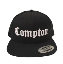 Compton Snapback Hat 3D Embroidery Cap Yupoong NWA Eazy E Adjustable Black White