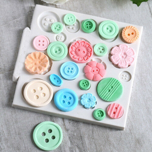 Knöpfe Blumen Silikon Fondant Schokoladenform Kuchen Puderzucker Paste Form - Bild 5 von 9
