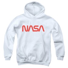 NASA Kids Hoodie Worm Logo White Hoody