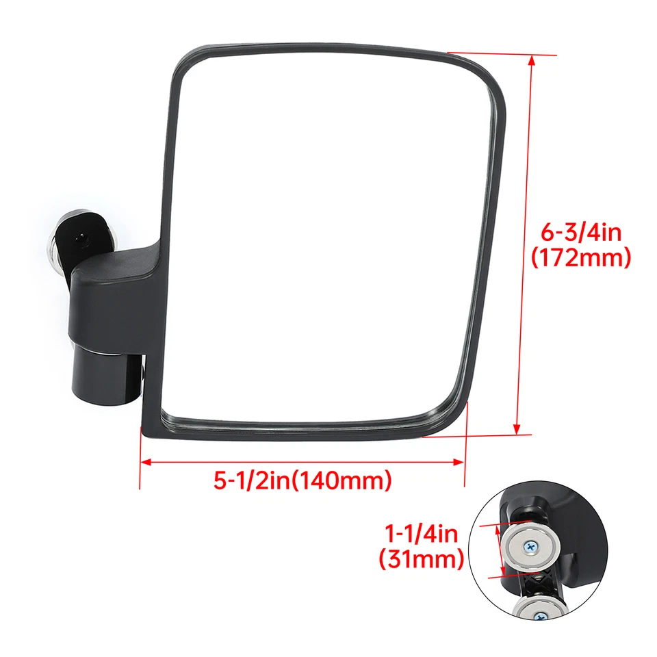 Espejos retrovisores magnéticos para tractor con imán clasificado 220 lb para John Deere New Holland Kubota BX Foto 2 de 4