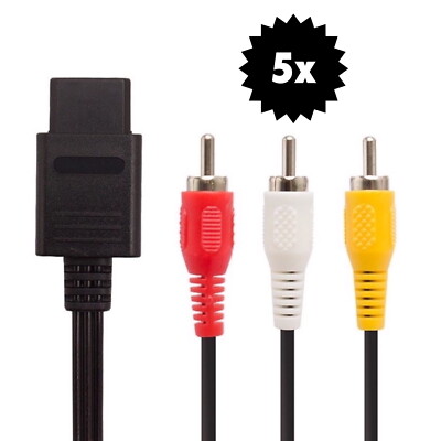 5x AV / TV-Kabel Video Anschlusskabel (NEU) SNES Super Nintendo 64 N64 GameCube