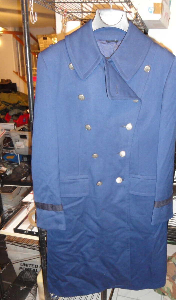 air force dress blues trench coat MENS Air Force USAF BLUE Trench Overcoat All Weather Jacket W LINER ALL SIZES