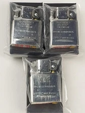 3pc Lot ZIPPO Chrome Plated REPLACEMENT Lighter Inserts, Gift Boxed, Never Fired