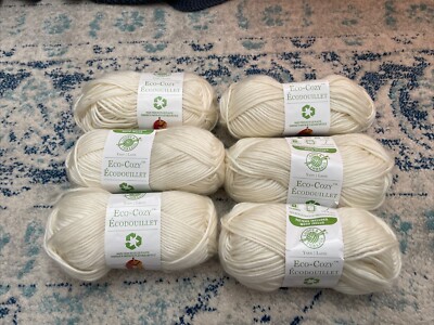 Loops & Threads Eco Cozy #002 Ivory 145 Yds Ea Lot of 6