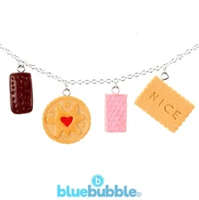 bluebubble BISCUIT BREAK Necklace Gift Cookie Food Tea Kitsch Kawaii Cute Retro