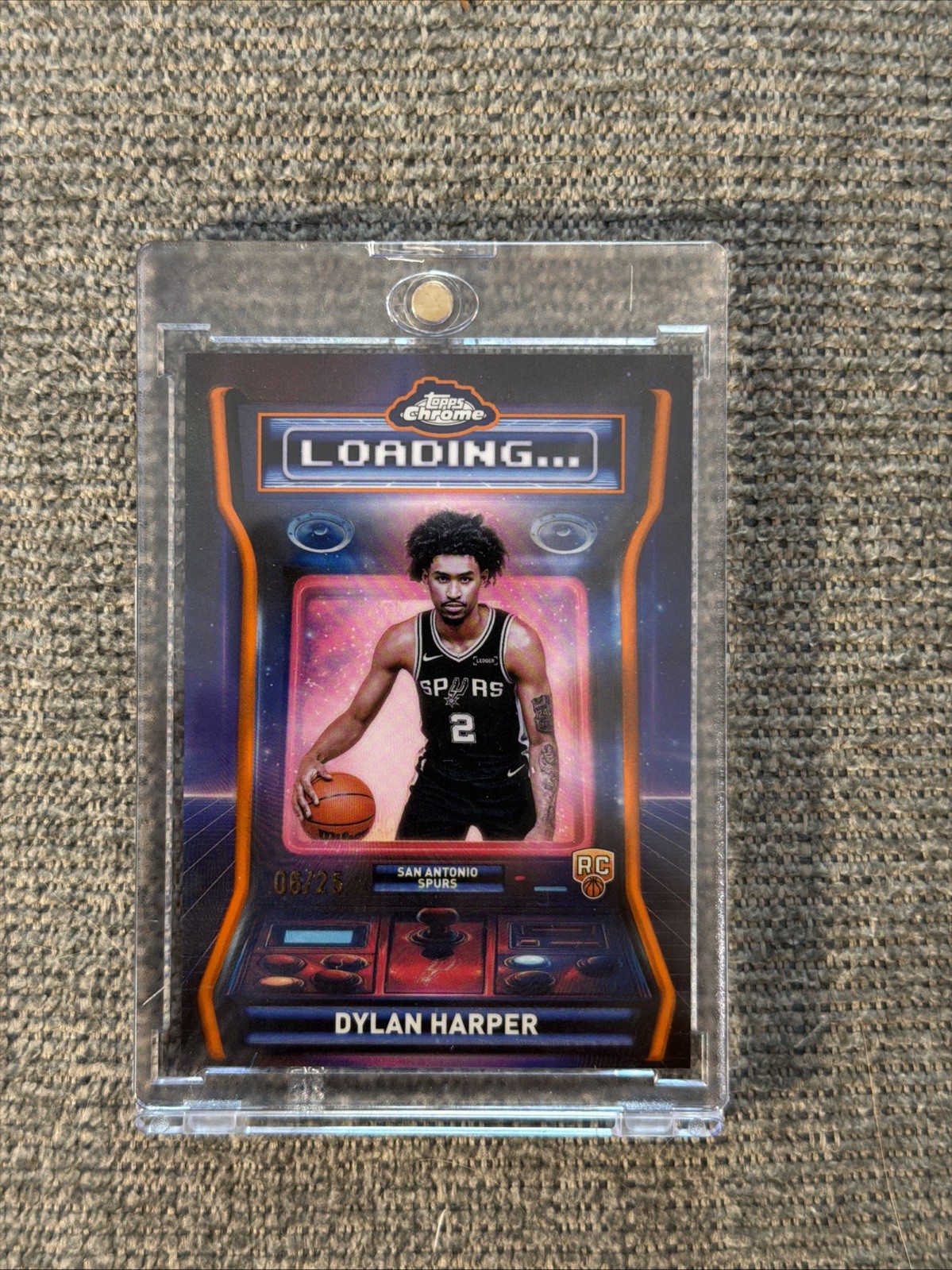 2025-26 Topps Chrome Dylan Harper Loading RC Orange Refractor #06/25 Spurs