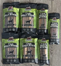 Red Barn 7” Bully Sticks Dog Chews. 7 Bags. 15.4oz. Exp- 12-27-2/28. New/Sealed!