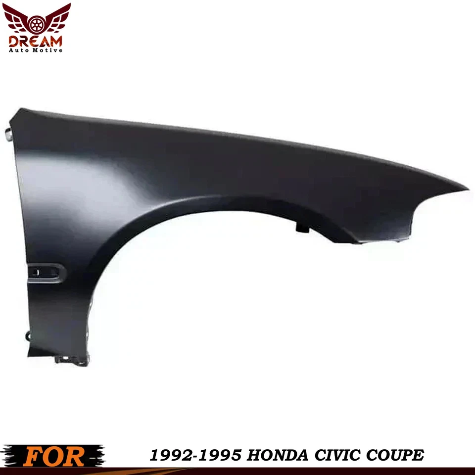 New Front Fender Passenger Side Steel Primed For 1992-1995 Honda Civic Coupe Foto 2 de 4