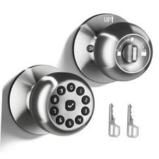 Smart Door Knob with Lock,Keyless Entry Door Lock for Front Door, Silver No App