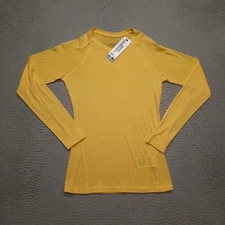Smartwool Shirt Womens Small Yellow Merino Classic All Season Baselayer Crew