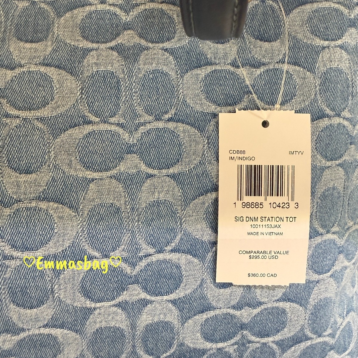 Coach Station Tote Bag In Signature Denim CDB88 denim/Gold/Indigo