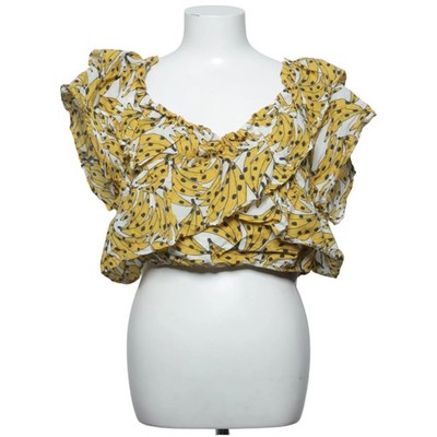 Farm, Crop Top, Größe: L, Gelb/Weiß/Schwarz, Baumwolle, Print, Damen #U11