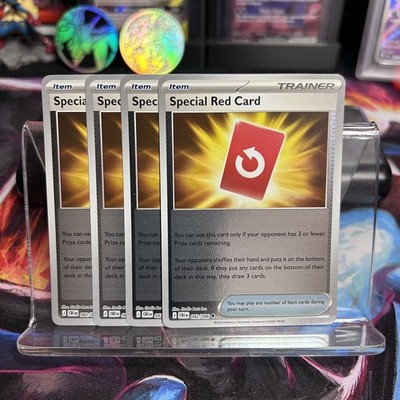 [4x Playset] Special Red Card 082/086 ME04:Chaos Rising POKEMON TCG REVERSE HOLO