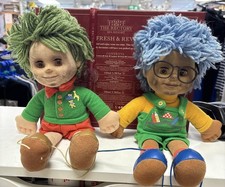 Vintage Tots TV Dolls Tom & Tiny Open Close Eyes 1993 Golden Bear Ragdoll