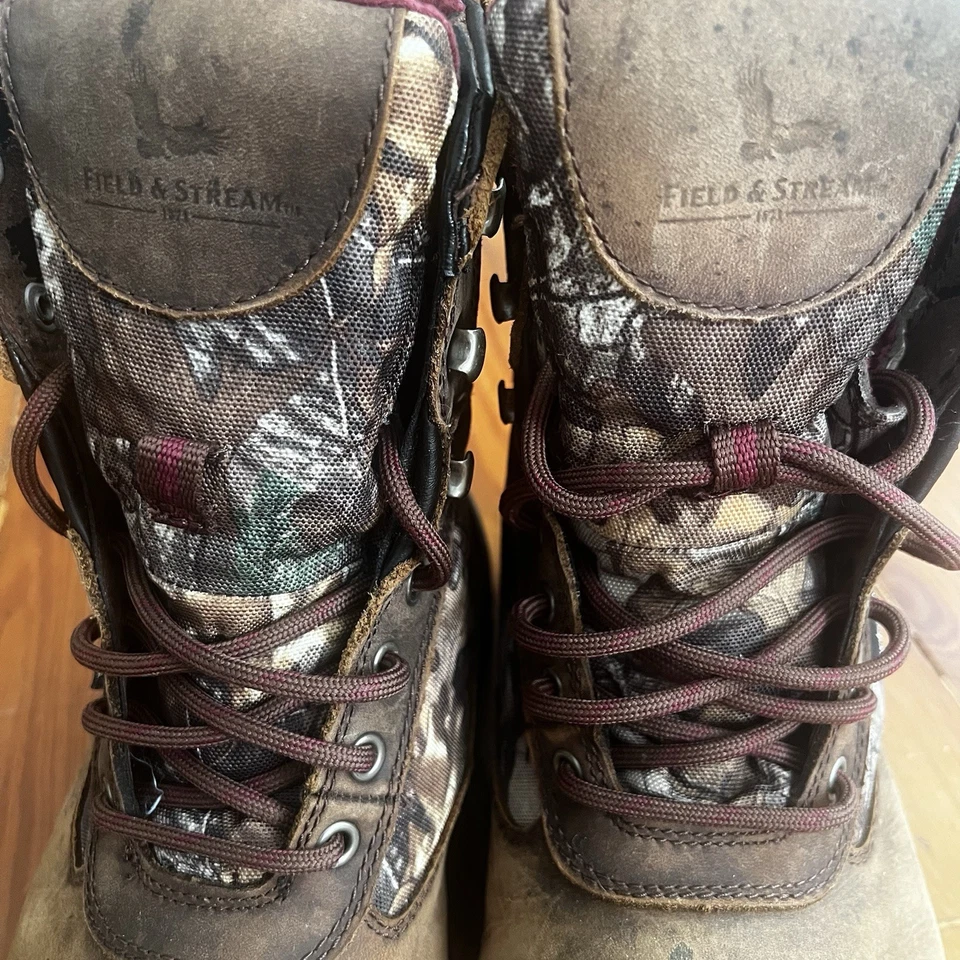 Field & Stream Mens 10 Leather Camo Hunting Boots Thinsulate 800g Waterproof - Image 2 of 4