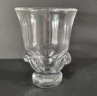 VTG Crystal STEUBEN Vase Scroll Base by George Thompson Neoclassical Signed 6 "