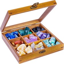 Rock Display Case - 8" X 8" Rock Collection Box for Kids  Adults - Crystal Hold