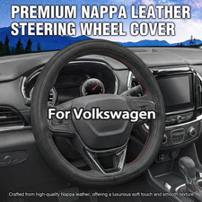 Flat Bottom Steering Wheel Cover For Vw Volkswagen 14.5-15 D Shape Black