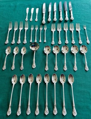 ビンテージ　ALVIN STERLINGスプーン　Chateau Rose 純銀 Chateau Rose By Alvin Sterling Silver 40 Piece Flatware Set Circa