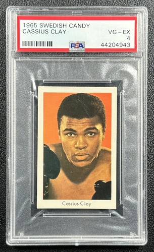 CASSIUS CLAY MUHAMMAD ALI PSA 4 1965 SWEDISH CANDY BOXING TOP 5% EYE APPEAL 4943