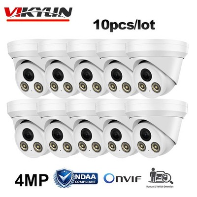 10pcs Vikylin Full Color 4MP IP Camera LED POE Microphone with Remote View App