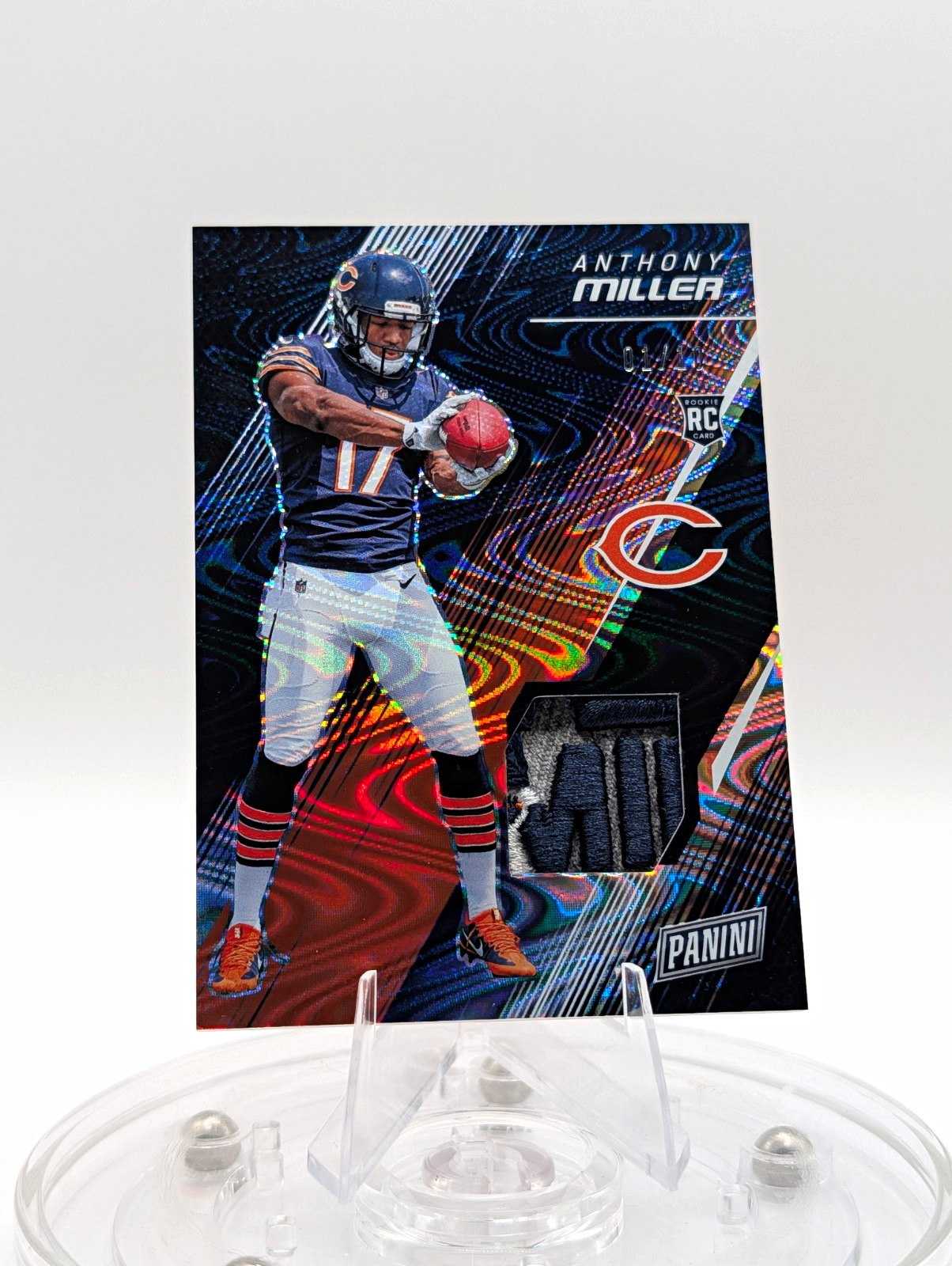 2018 Panini Day Football Anthony Miller RC Player Worn 1/10 Bears First On Print