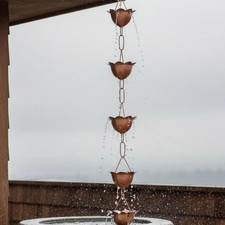 Japoński design Łańcuch przeciwdeszczowy Kaskadowy efekt wodospadów Miedziany łańcuch rynny