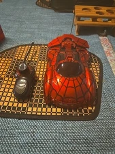 Web Runner Spiderman Racer Car With Remote RC Radio Control 47 Mhz Works Tested